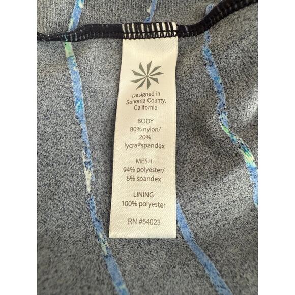 Athleta Mahina Mesh Tankini Swimsuit Top Women’s Size XXS Black Blue Striped - Picture 6 of 6